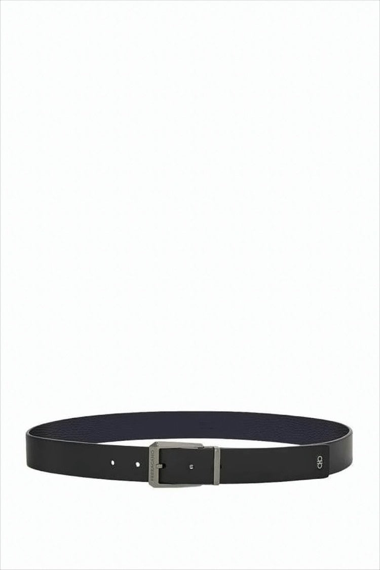 Salvatore Ferragamo Calfskin Leather Belt With Rectangular Matte Buckle
