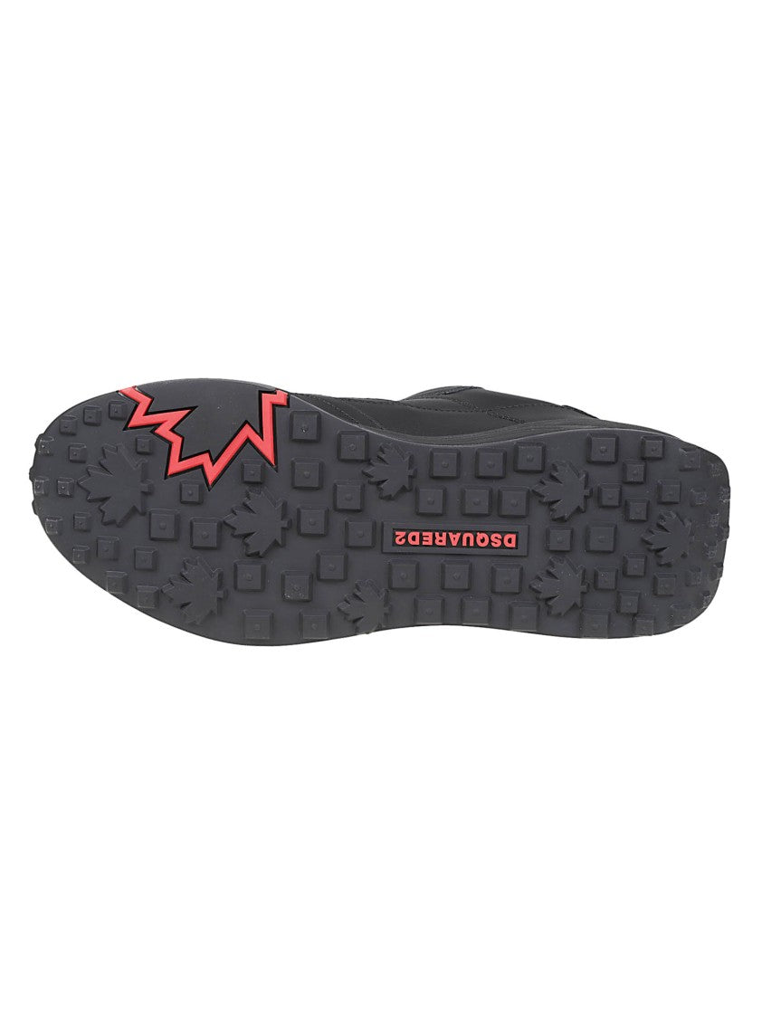 Dsquared2 Black Flow Lace-Up Low-Top Calf Leather Sneakers