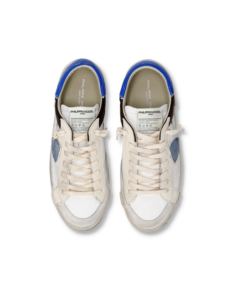 Philippe Model Prsx Low Man White/Brown/Blue Sneakers