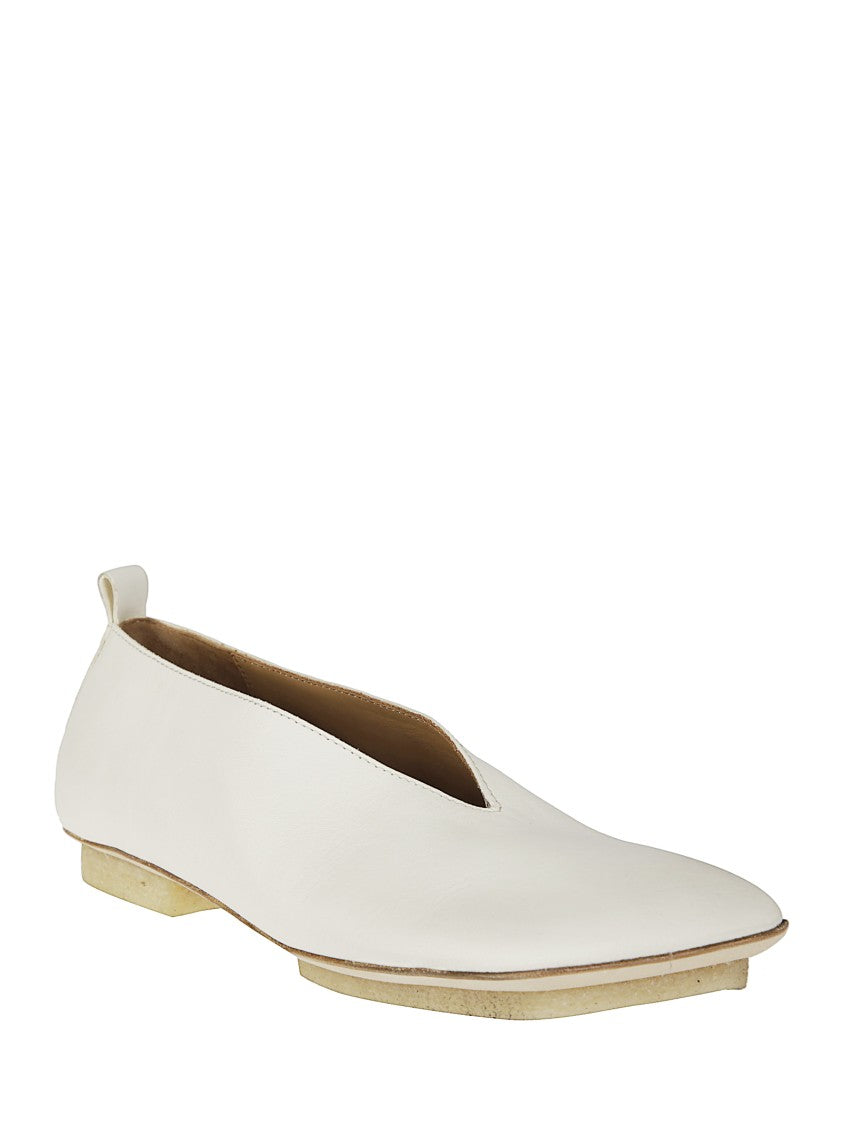Uma Wang White Leather Ballerina Shoes