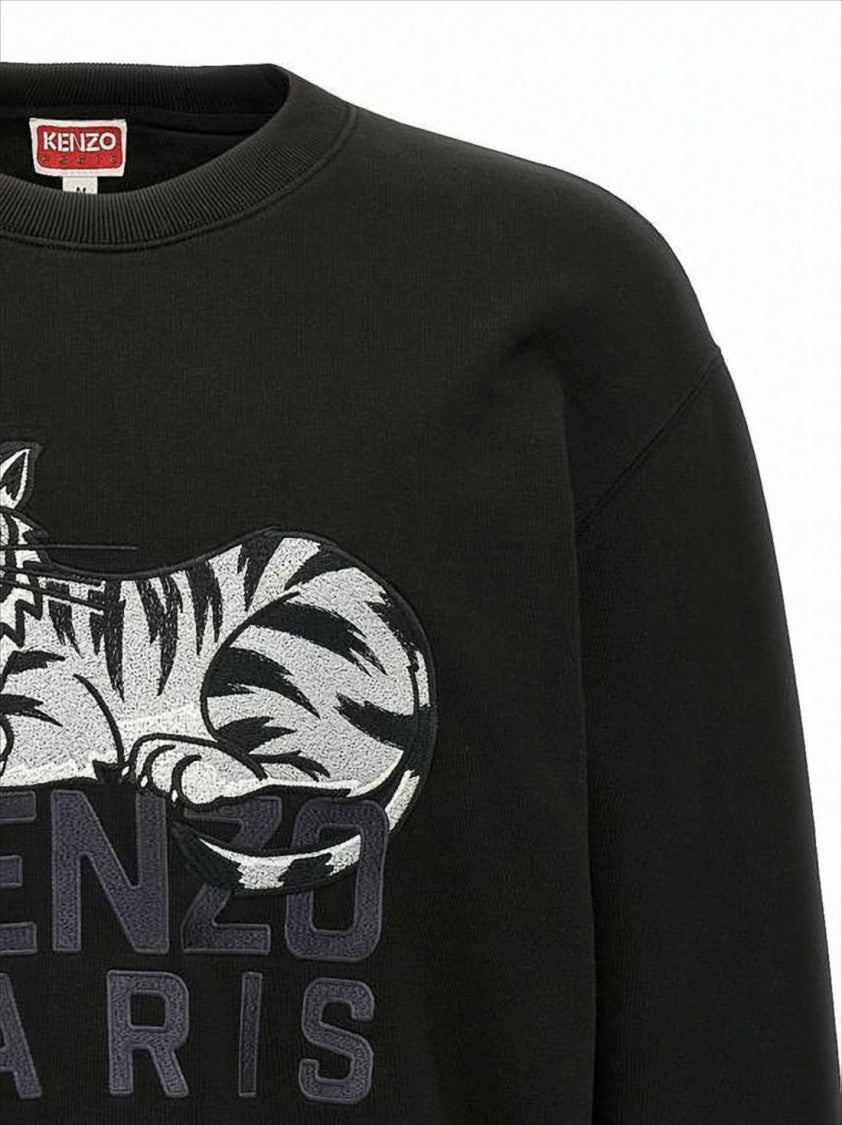 Kenzo Long-Sleeve Cotton Sweatshirt With Graphic Tiger Design
