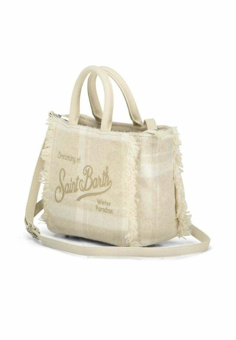 Mc2 Saint Barth Mini Felt Tote Bag With Fringed Edges