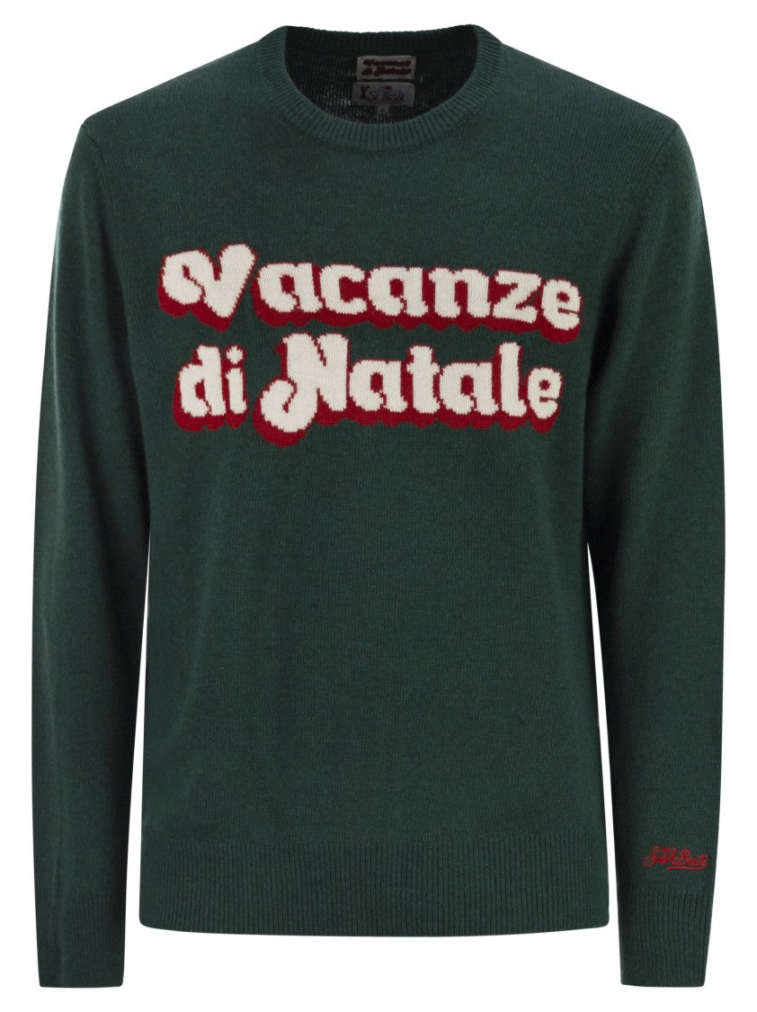 Mc2 Saint Barth Heron - Crew Neck Sweater With Embroidery On The Front