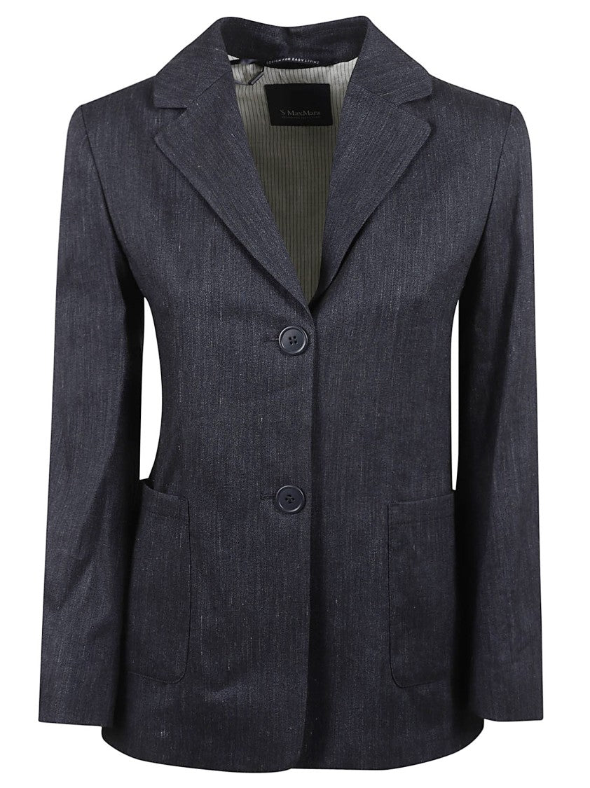 Max Mara Tailored Grey Jacket With Notch Lapel