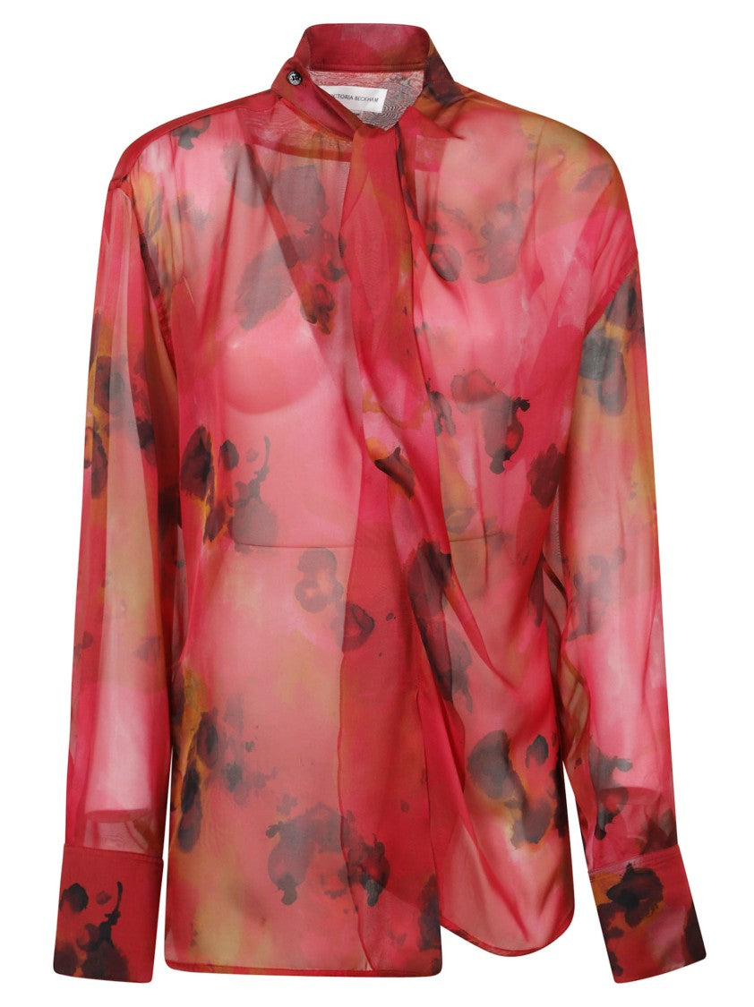 Victoria Beckham Sheer Lightweight Floral Print Shirt