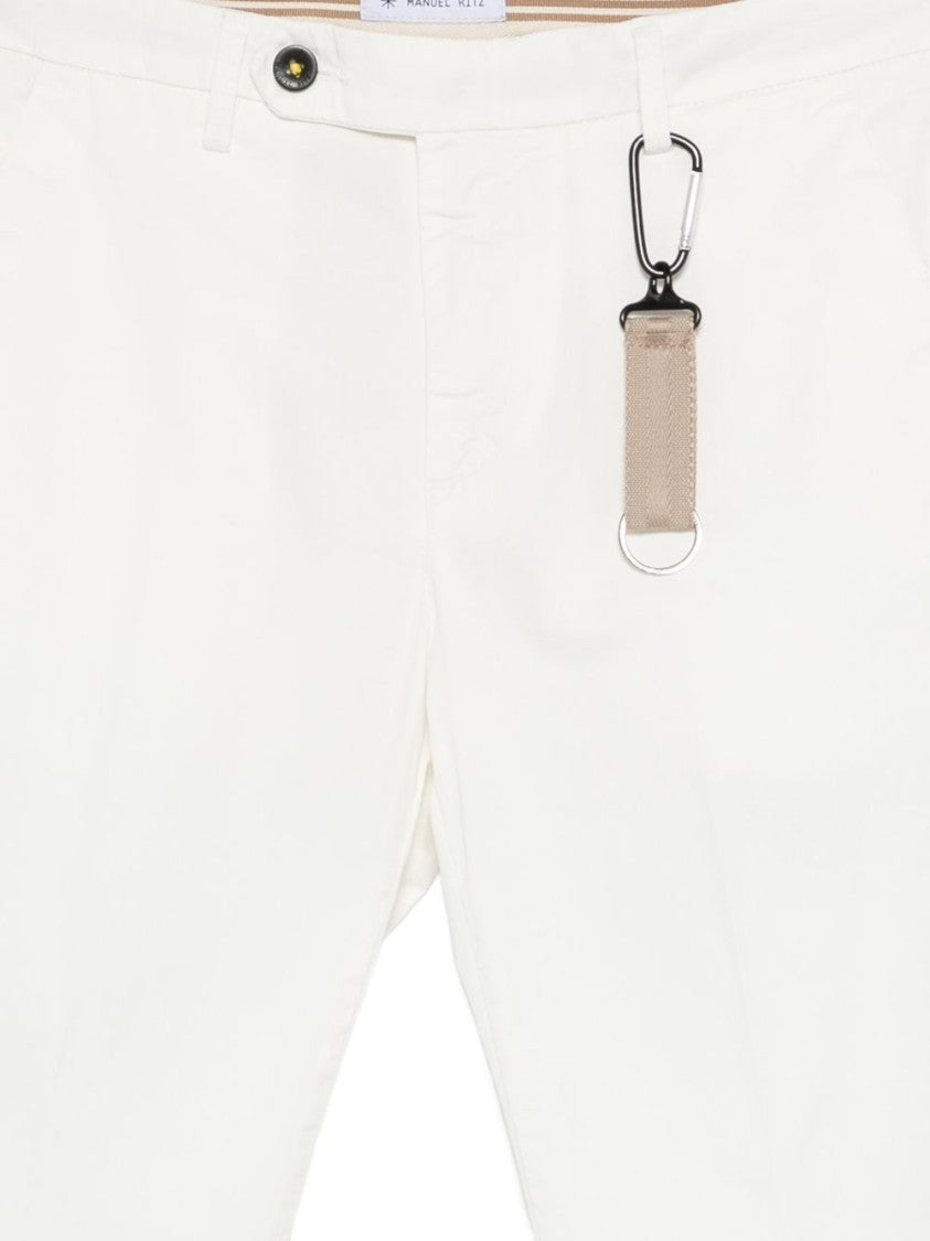 Manuel Ritz Tailored Single-Pleat Trousers With Button Closure And Keychain Detail
