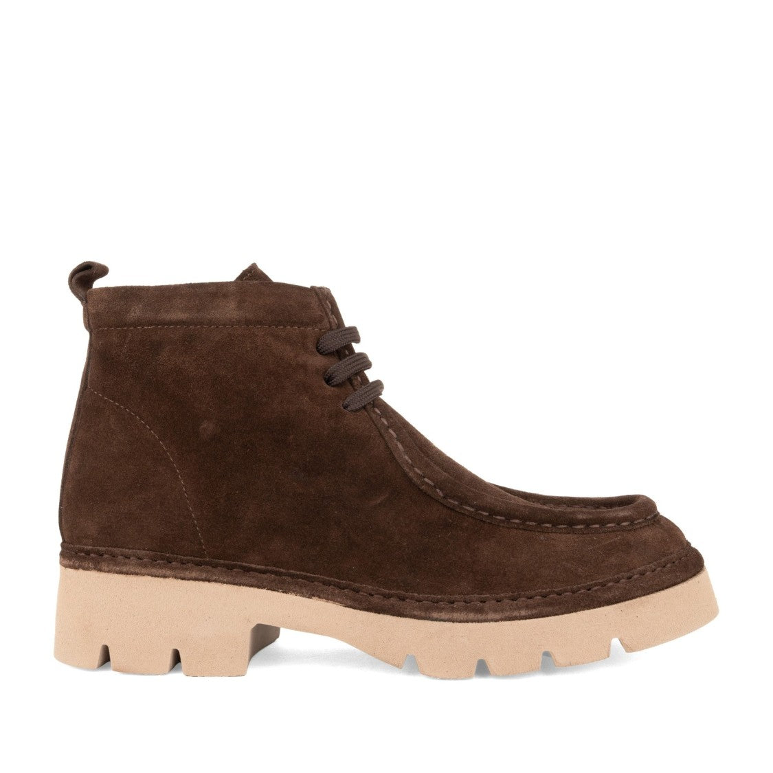 Sergio Moretti Brown Moccasin Stitching Closed Suede Boots