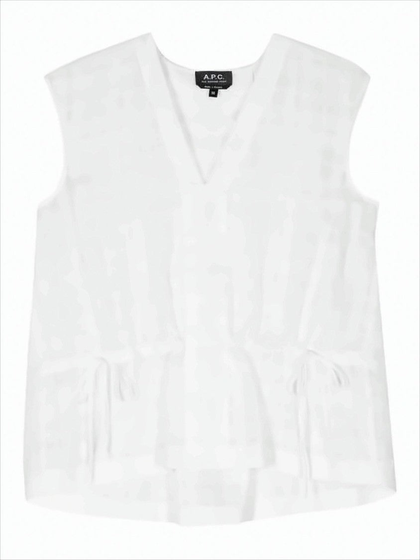 A.P.C. Linen-Cotton Blend Sleeveless Top