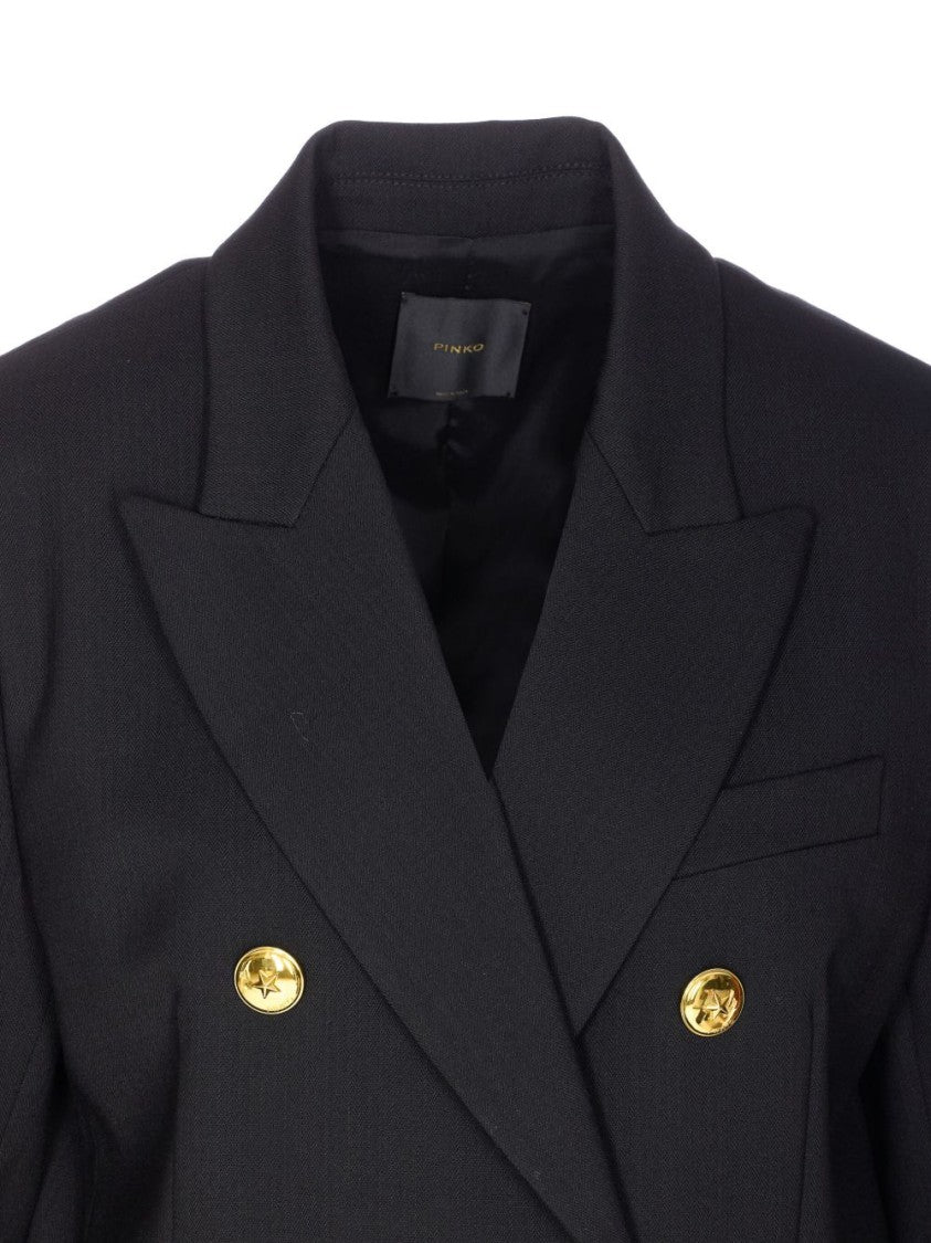 Pinko Double-Breasted Tailored Blazer With Wide Lapels