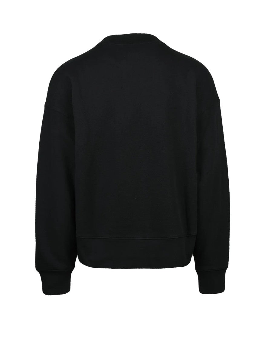 Palm Angels Black Cotton Logo Sweatshirt