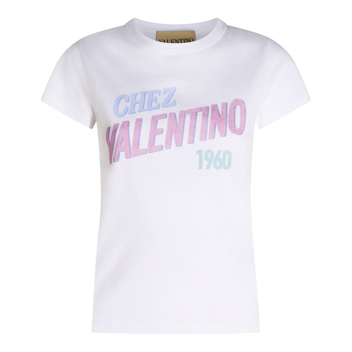 Valentino Cotton T-Shirt With Pastel Print By Valentino