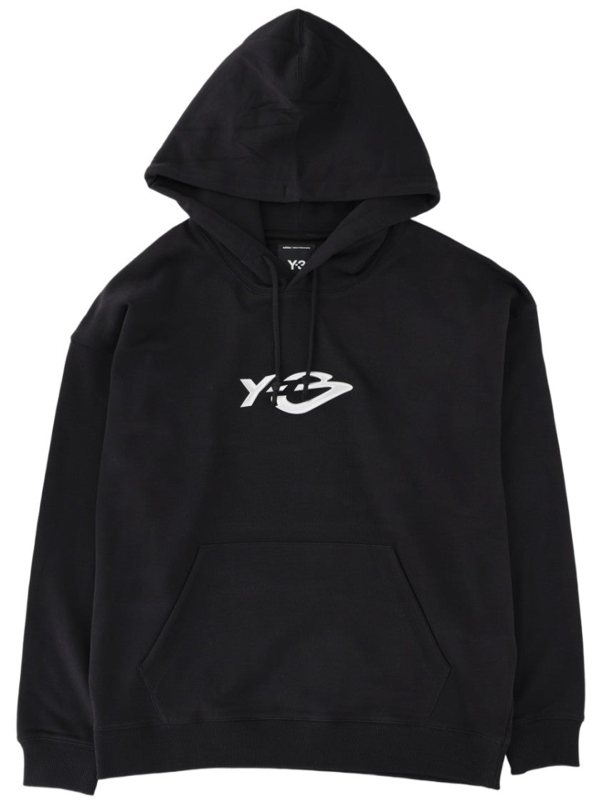 Y-3 Black Logo Cotton Hoodie