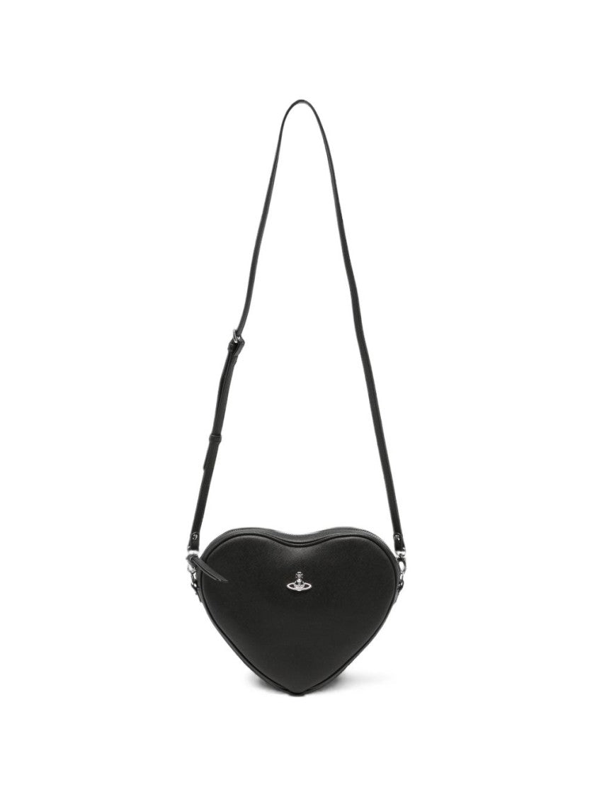 Vivienne Westwood Heart-Shaped Bag With Structured Silhouette And Silver Emblem