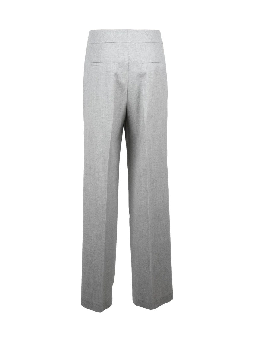 Peserico Fluid Wide Leg Trousers With High Waist And Pockets