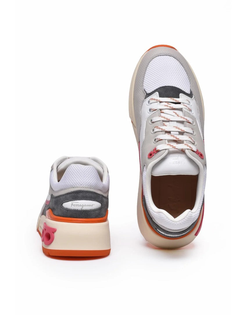 Salvatore Ferragamo Grey Leather Sneakers