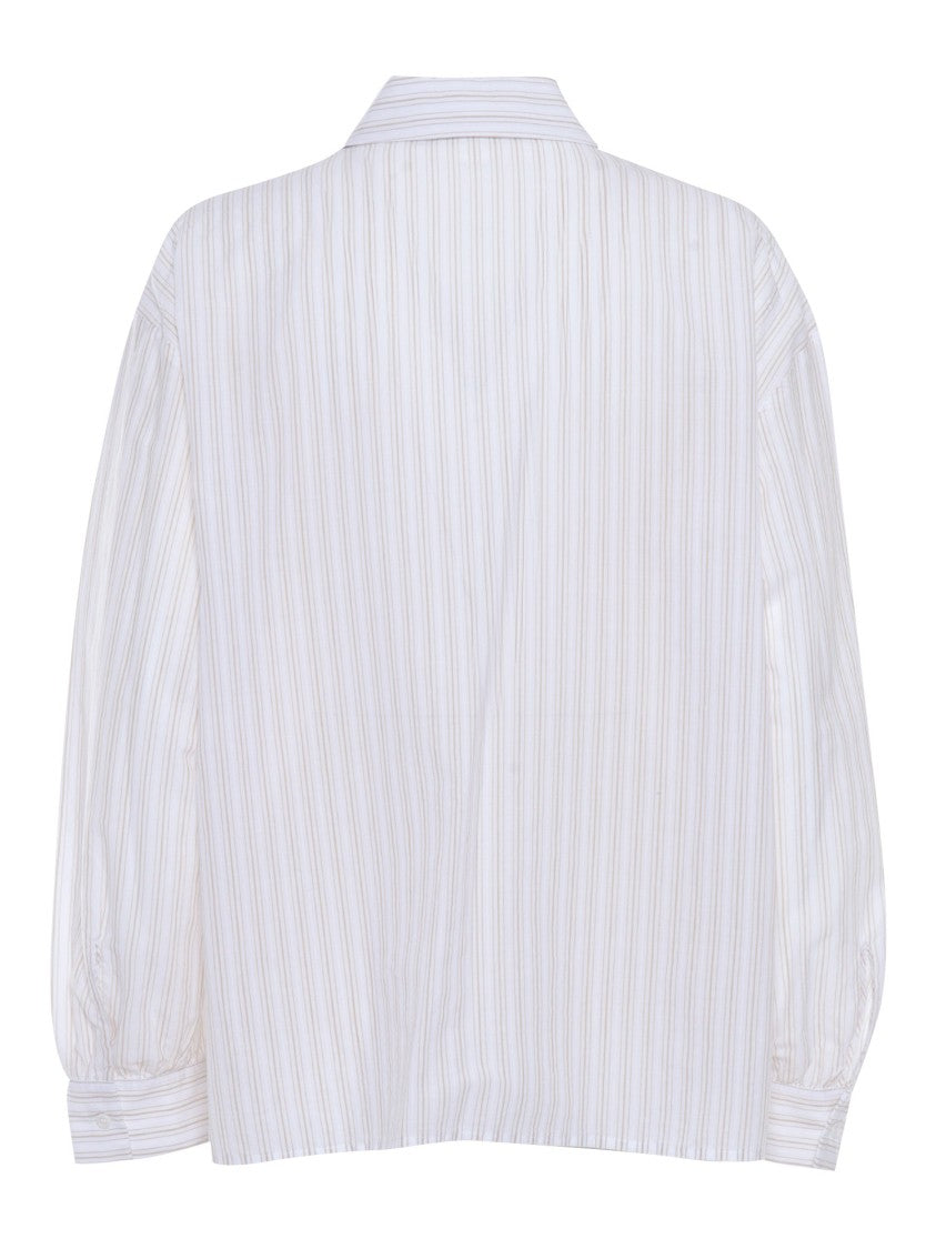 Peserico Relaxed Fit Striped Blouse With Classic Collar
