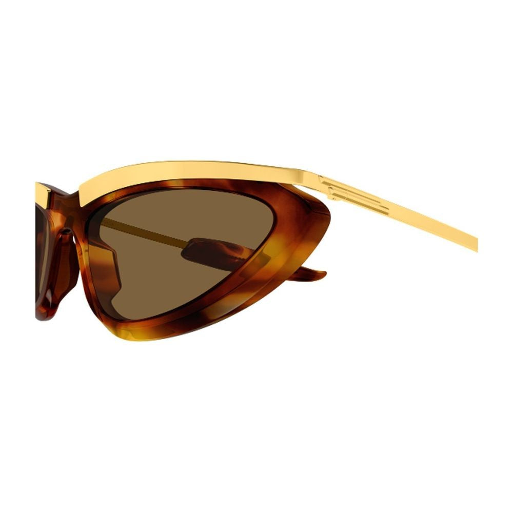 Bottega Veneta Cat-Eye Frame Sunglasses In Havana Acetate With Gold Accents