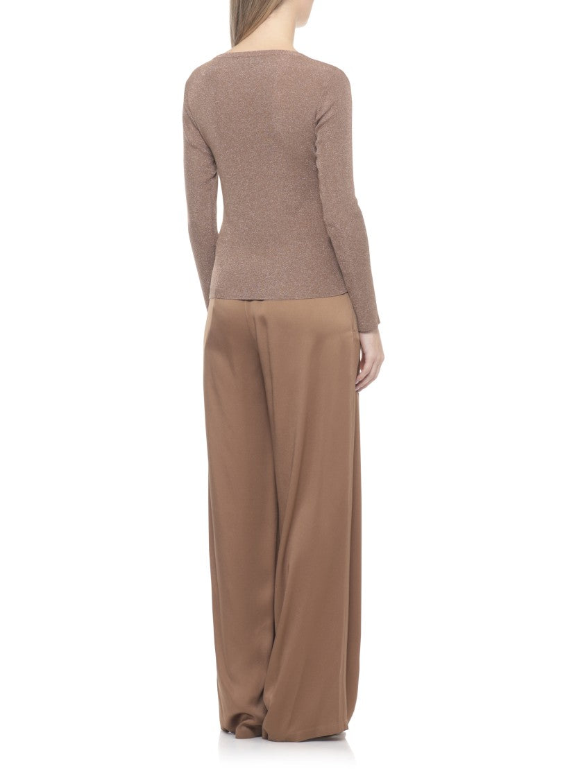 Fabiana Filippi Brown Lurex Long Sleeve Sweater
