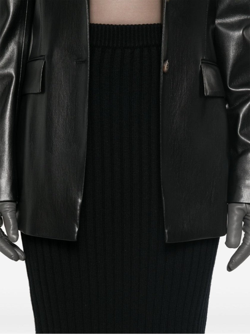 Max Mara Silk Maxi Skirt With Ribbed Texture