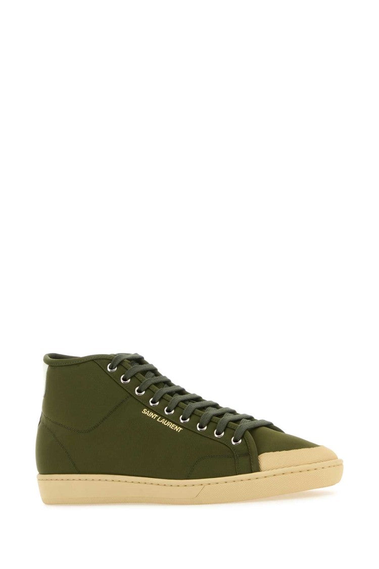 Saint Laurent Olive Green Nylon Court Classic Sl/39 Sneakers