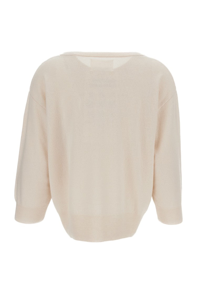 Extreme Cashmere Beige Pearl Cashmere V-Neck Sweater