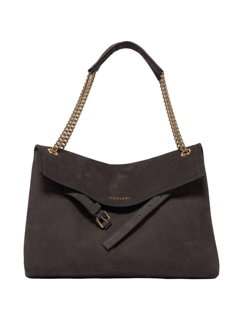 Claudio Orciani Venus Nabucco Midi Nubuck Leather Shoulder Bag