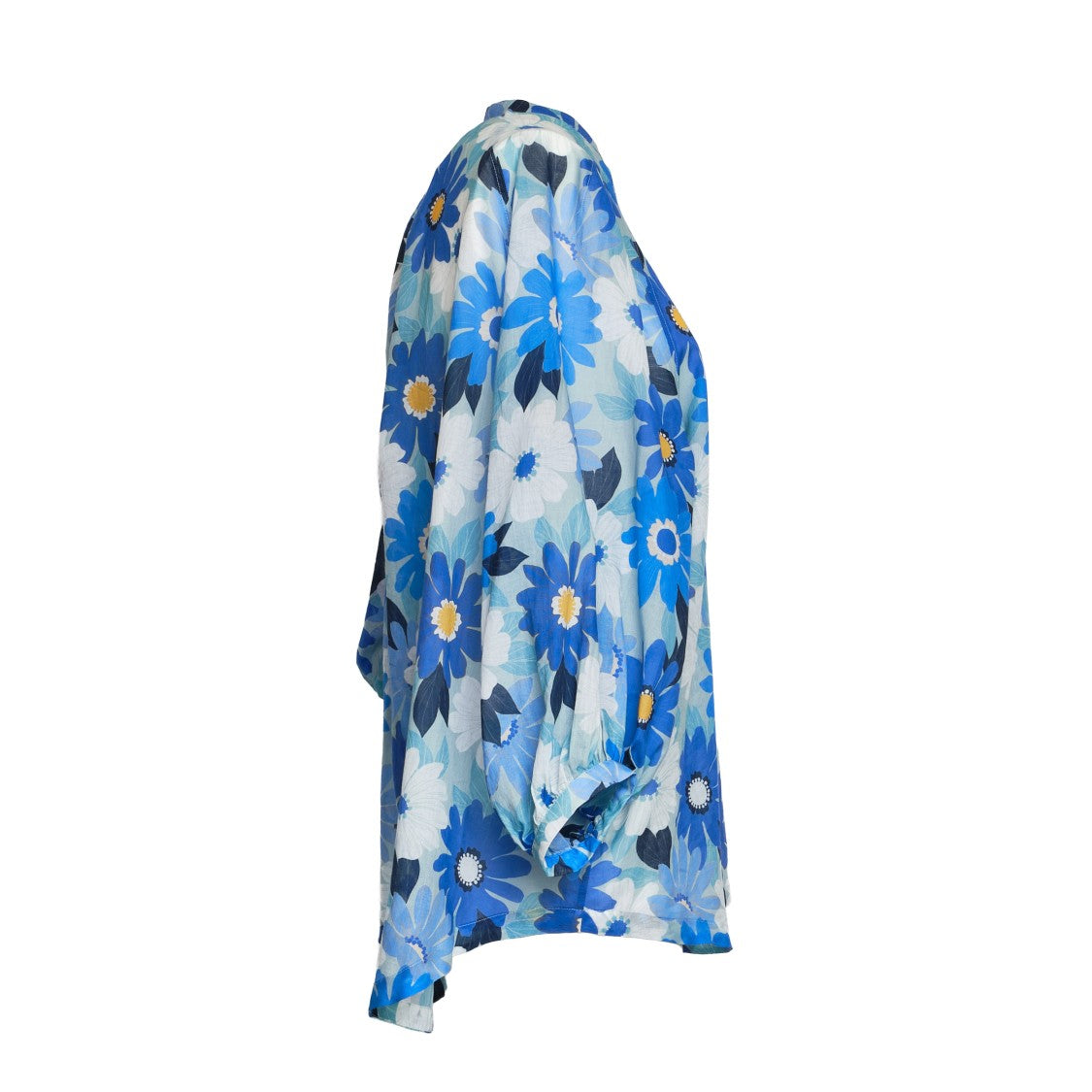 Robert Friedman Adryl Puff Sleeve Collarless Shirt
