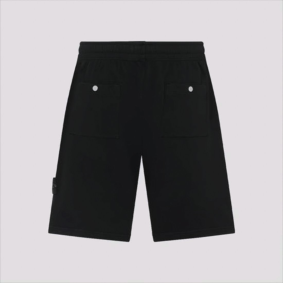 Stone Island Black Shorts With Drawstring Waist And Logo Patch