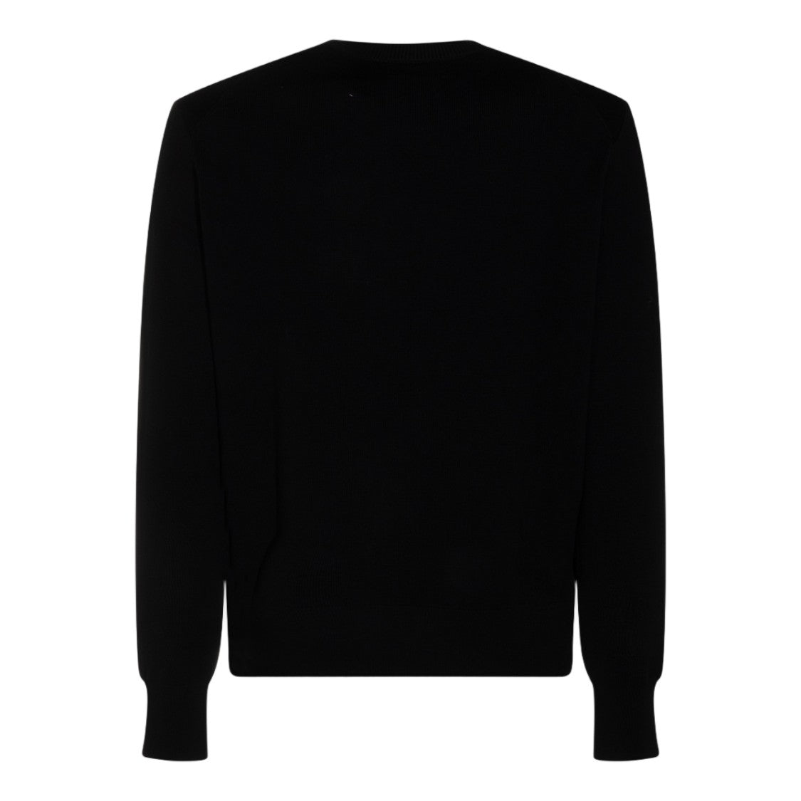 Ami Paris Crew Neck Knit Sweater With Subtle Embroidered Detail