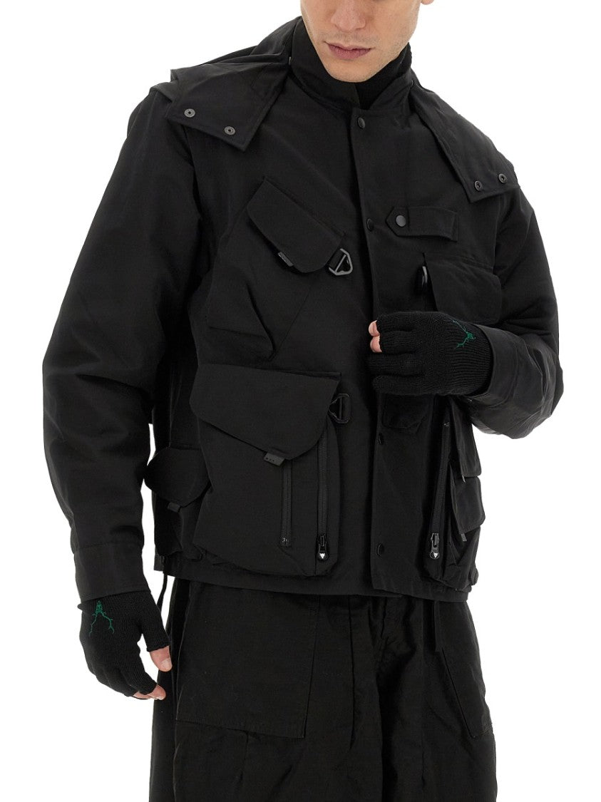 South2 West8 Utilitarian Black Parka With Logo