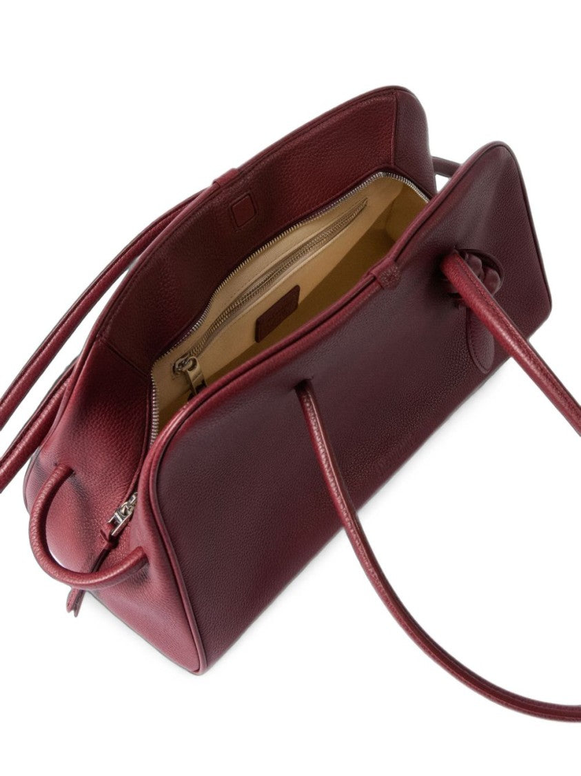 Jacquemus Burgundy Silk And Nylon Handbag With Knot Detail