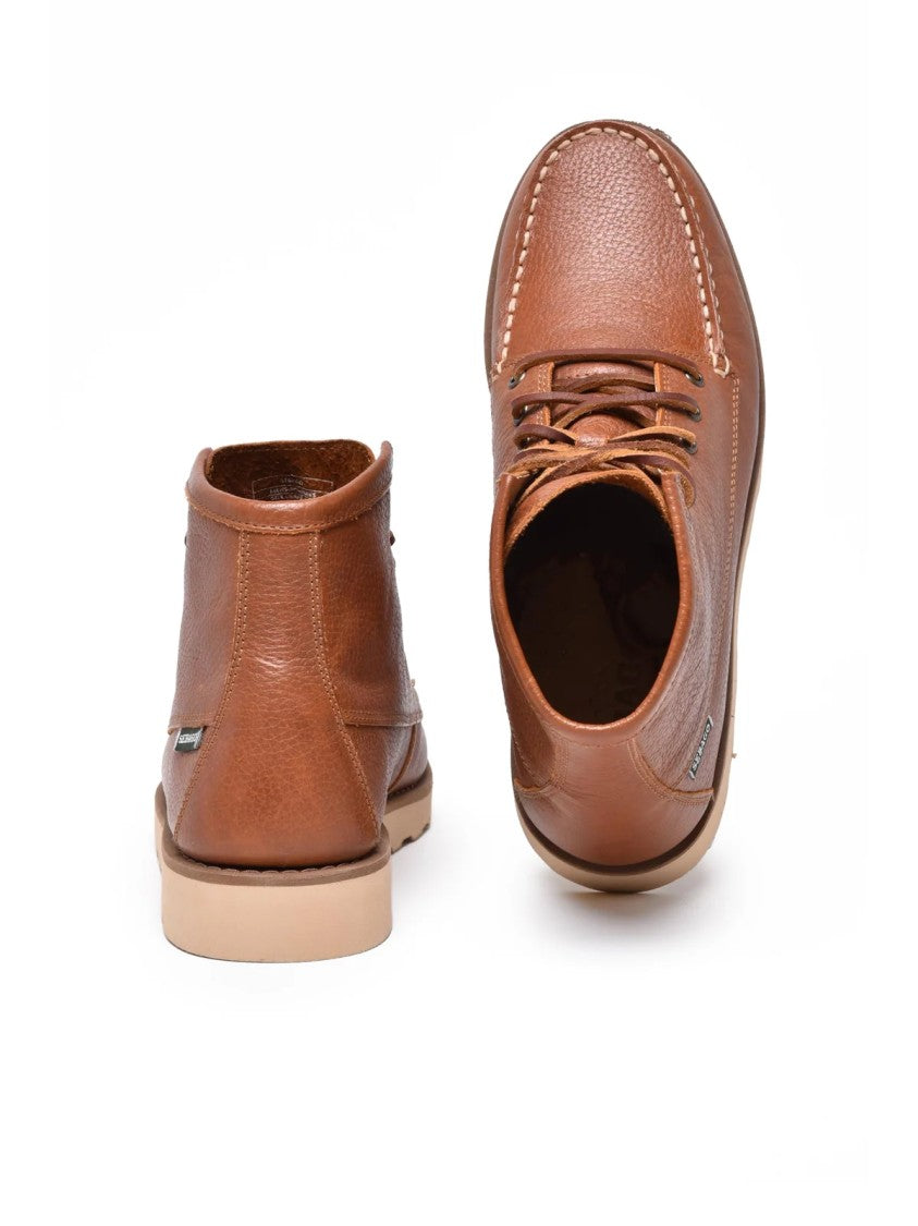 Sebago Beige Leather Moccasin Boots