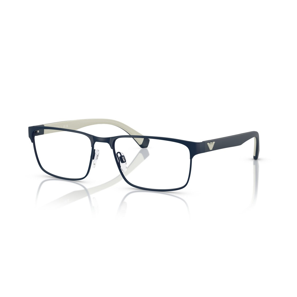 Emporio Armani 0Ea1105 Rectangular Matte Metal Eyeglass Frames With Subtle Logo