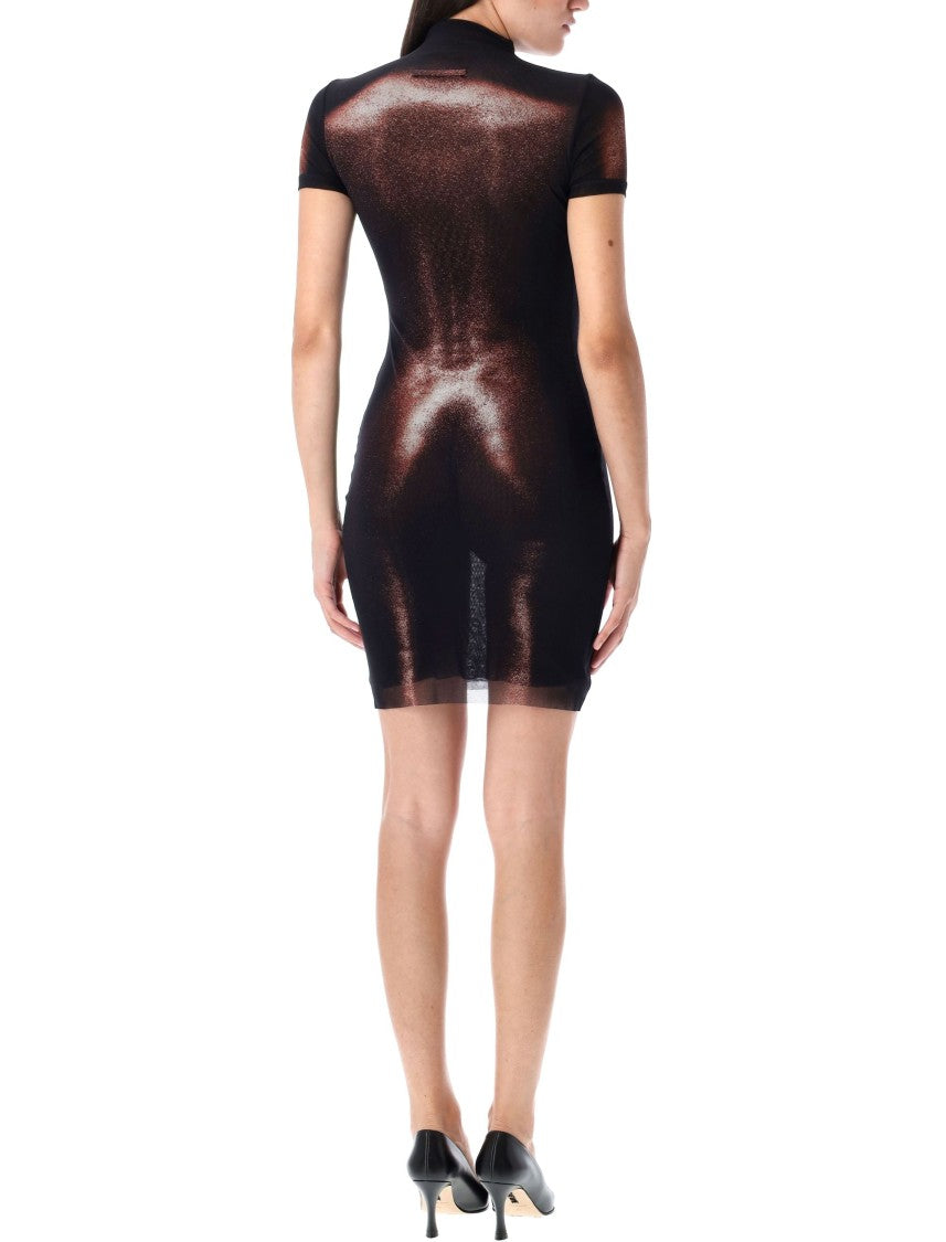 Jean Paul Gaultier Body Print Mini Dress