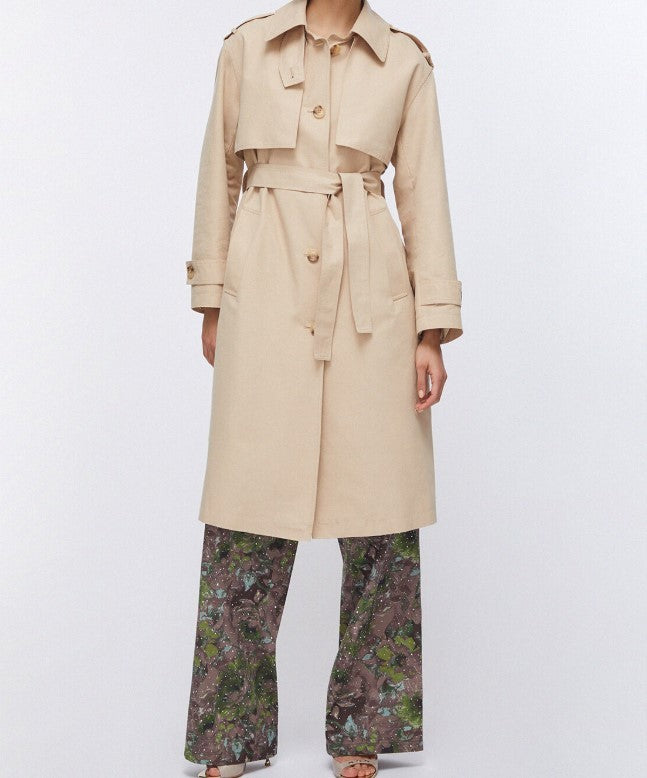 Liu Jo Beige Cotton Gabardine Trench Coat