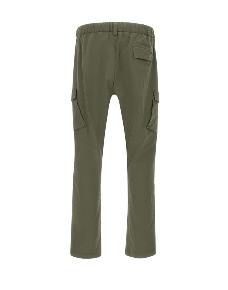 Herno Green Cargo Trousers With Rear Elastic Waistband