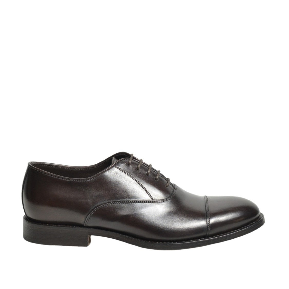 Peppe Migliore Brown Lace-Up Shoe With Stitched Toe Cap