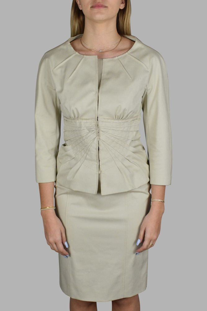 Prada Tailored Beige Suit With Structured Jacket