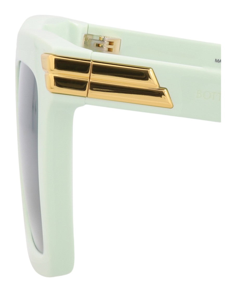 Bottega Veneta Square-Frame Recycled Acetate Sunglasses With Gold Accents
