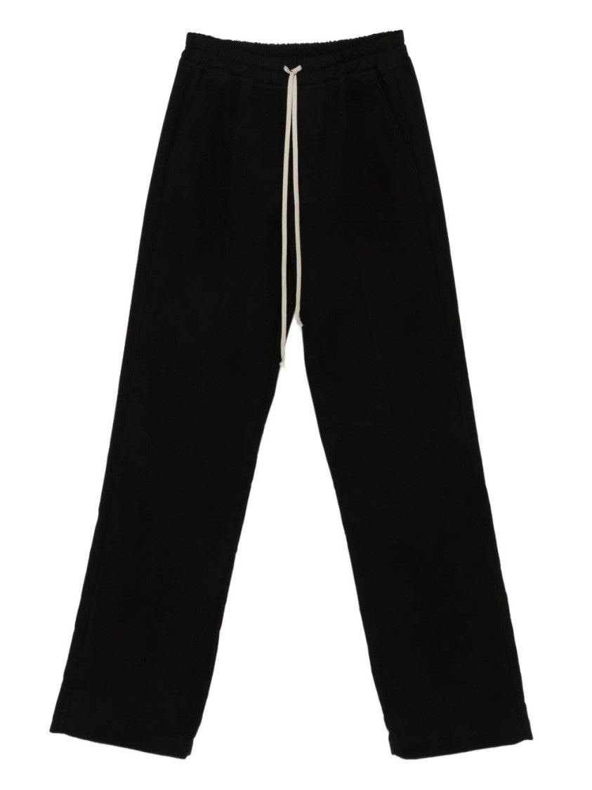 Rick Owens Relaxed Fit Black Trousers With Drawstring Waistband