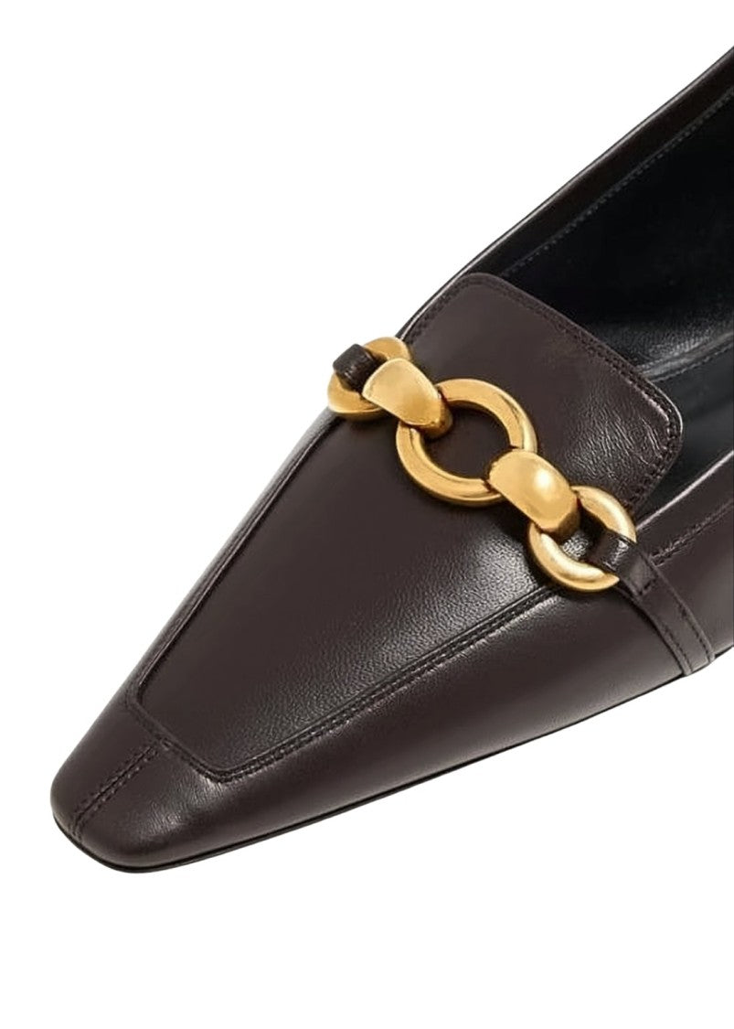 Saint Laurent Pointed Toe Leather Flats