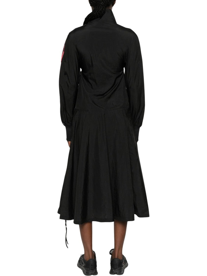 Y-3 Grd 3S Nylon Black Full-Zip Flared Dress