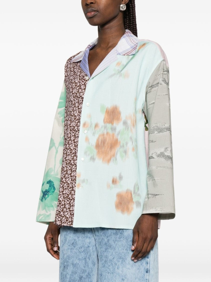 Moschino Multicolour Floral Patchwork Collared Top