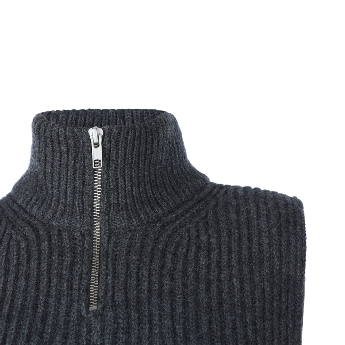 Mm6 By Maison Margiela Dark Grey Melange Wool Stole Vest Sweater