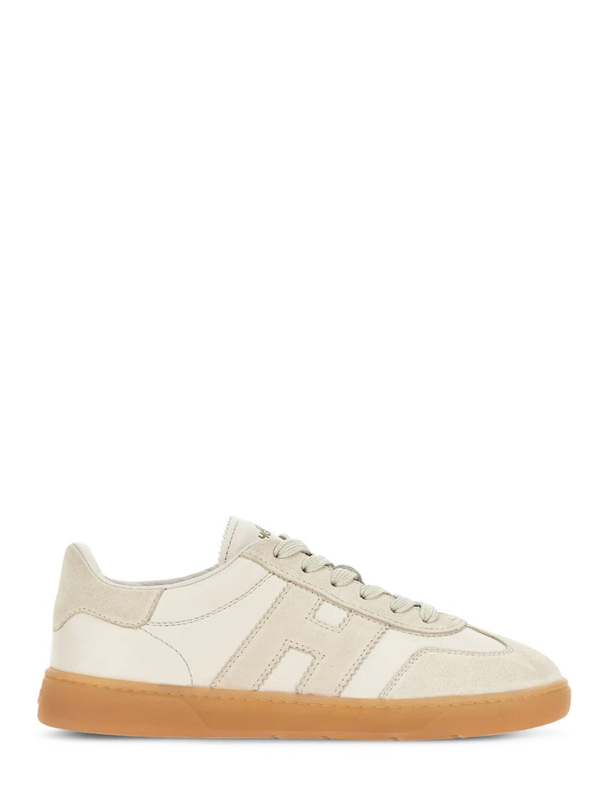 Hogan Low-Top Leather And Suede Sneakers With Contrasting Sole