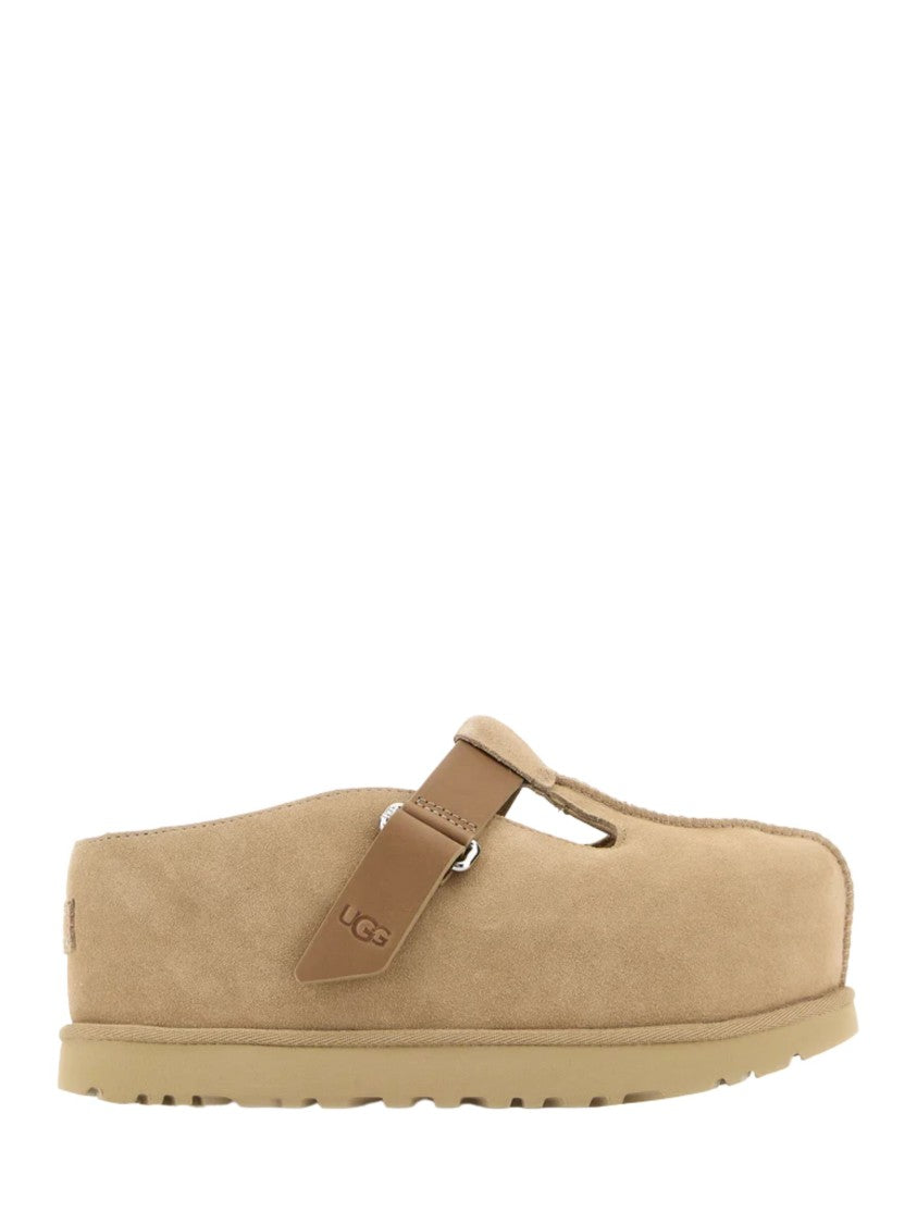 Ugg Beige Leather Buckle Suede Sandals