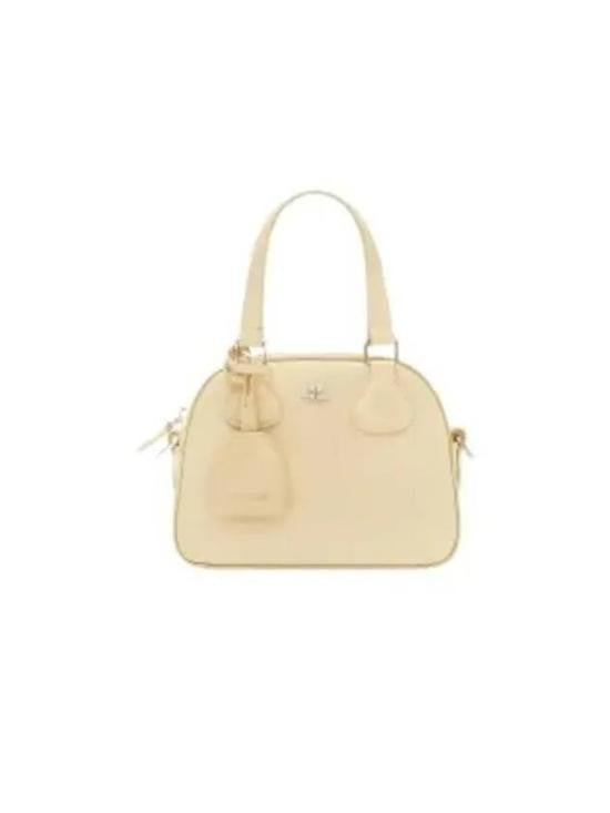 Courrèges Structured Calf Leather Shoulder Bag With Gold-Tone Accents