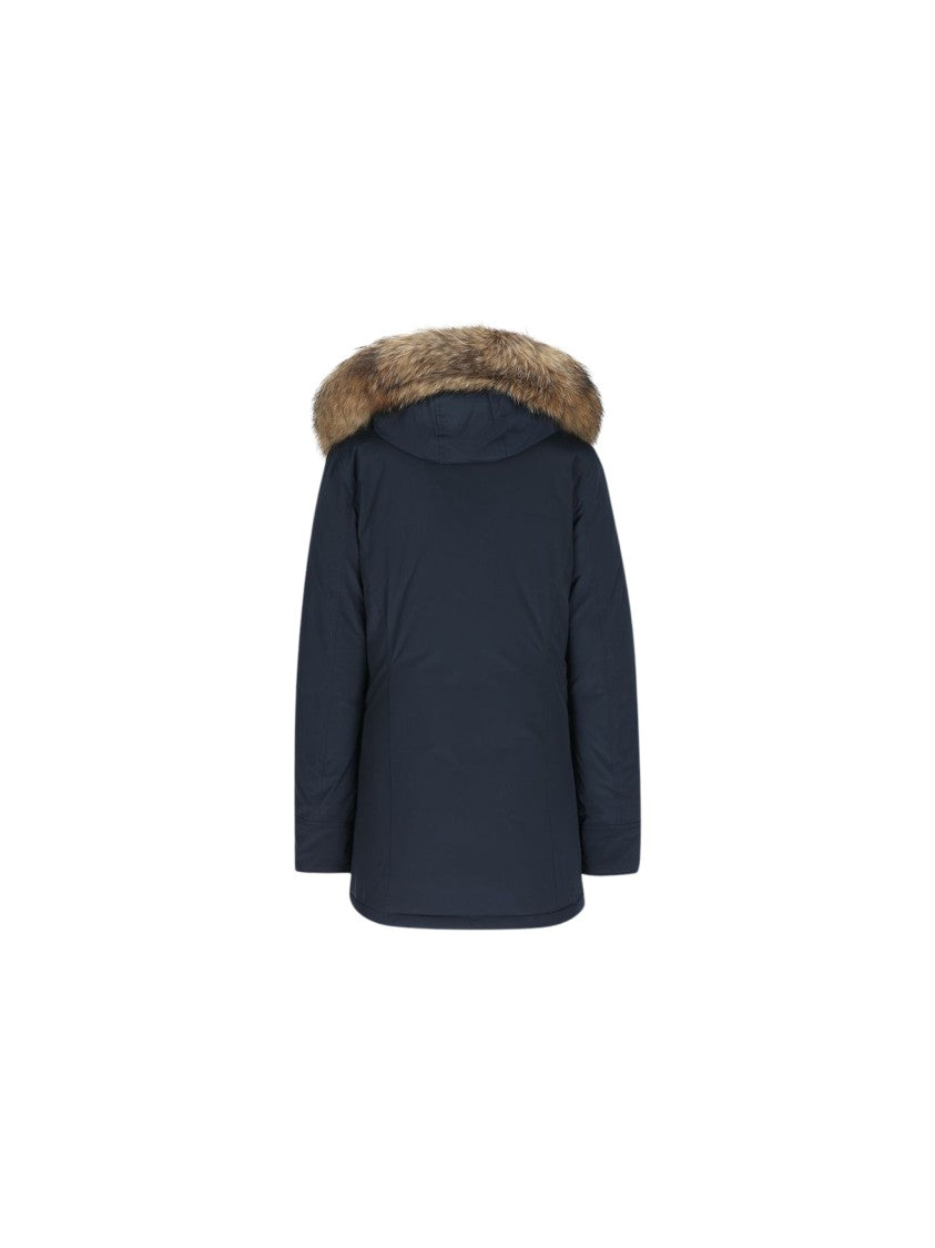 Woolrich Navy Luxury Raccoon Fur Trimmed Down Parka