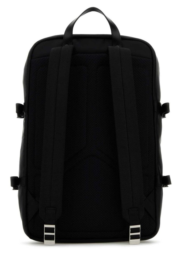 Prada Structured Black Backpack With Triangular Logo