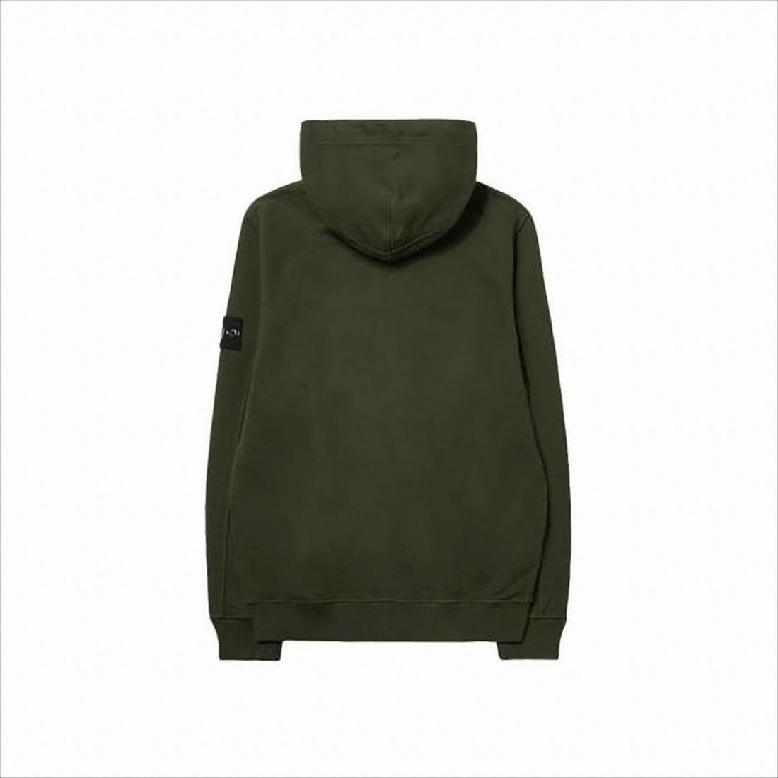 Stone Island Green Cotton Hoodie With Zipper